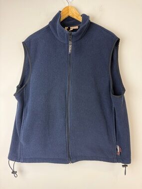 Woolrich Blue Fleece Zip-Up Vest Size Large